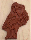 Stork Delivering Baby Rubber Stamp