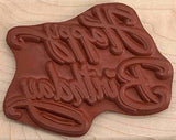 Happy Birthday Rubber Stamp, Large Size
