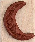Crescent Moon Rubber Stamp, with Face