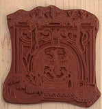 Christmas Santa Rubber Stamp, in Chimney