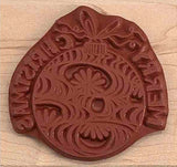 Merry Christmas Rubber Stamp, with Tree Ornament