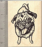 Realistic Pug Rubber Stamp, Pet lovers