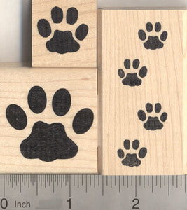 3 Piece Cat Paw Print Rubber Stamp Set