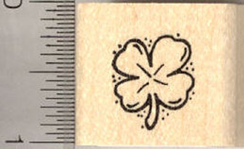 St. Patrick's Day Four Leaf Clover Rubber Stamp
