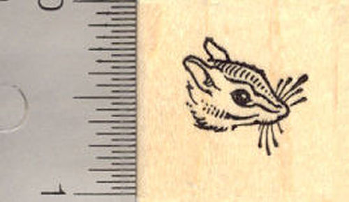Tiny Chipmunk Face Rubber Stamp