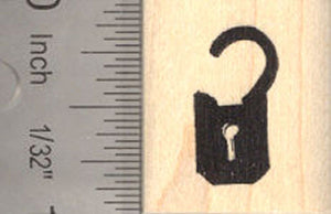 Small Padlock lock Rubber Stamp