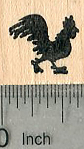 Tiny Rooster in Silhouette Rubber Stamp