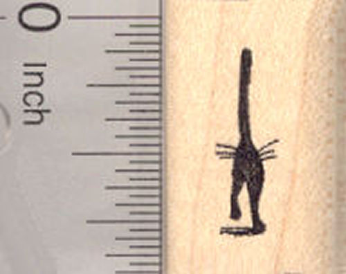 Tiny Cat Silhouette (Tail end) Rubber Stamp