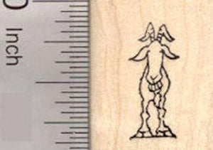 Tiny Grinning Goat Rubber Stamp