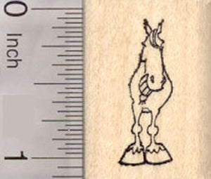 Tiny Grinning Horse Rubber Stamp