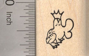 Tiny Kissing Frog Prince Rubber Stamp, Puckered up and ready to smooch