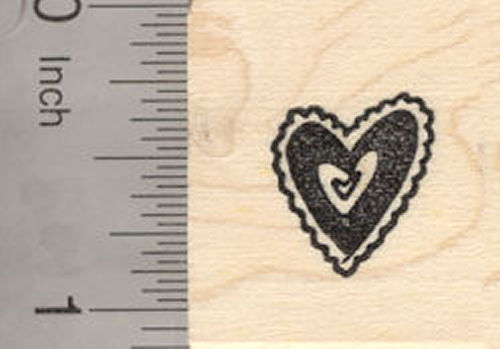 Small Valentine Heart Rubber Stamp