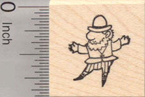 Tiny Dancing Leprechaun St. Patrick's Day Rubber Stamp