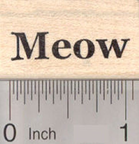 Meow Rubber Stamp, Cat Sayin
