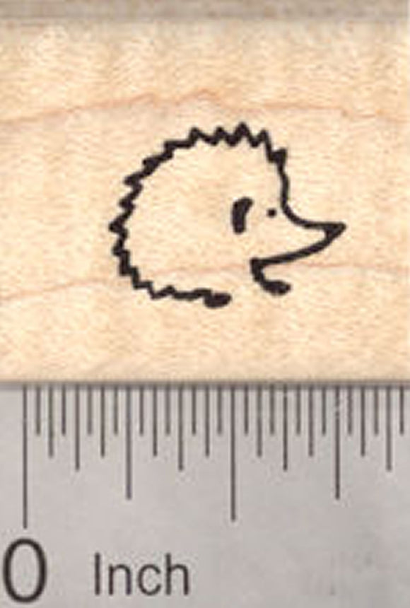 Tiny Hedgehog Rubber Stamp, Stick Figure