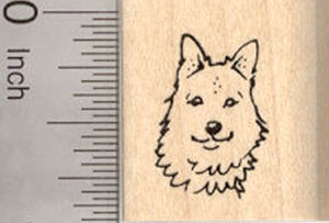 Small Icelandic Sheepdog Dog Face Rubber Stamp