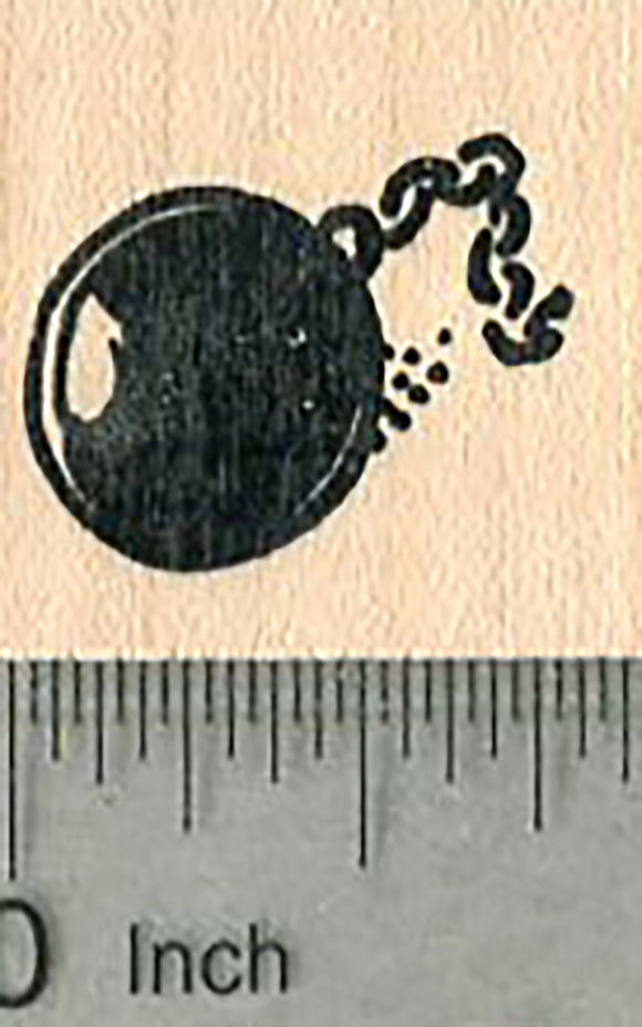 Ball and Chain Rubber Stamp, Wedding Humor
