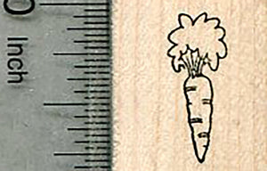 Tiny Carrot Rubber Stamp, Vegetarian Meal