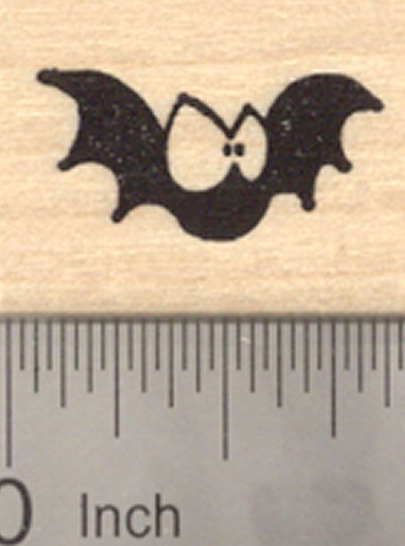 Halloween Bat Rubber Stamp, Cute Angry Eyes