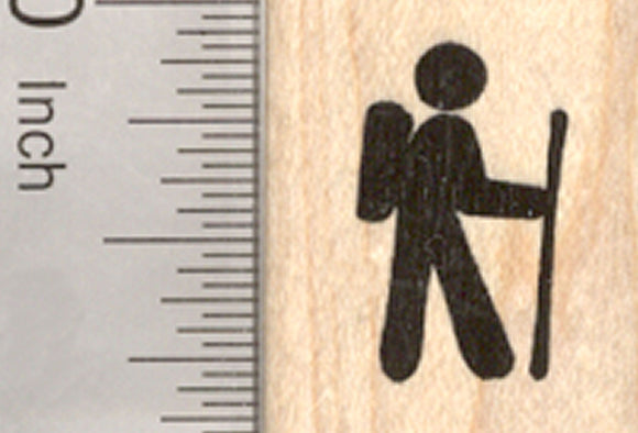 Small Hiking Rubber Stamp, Logo or Symbol