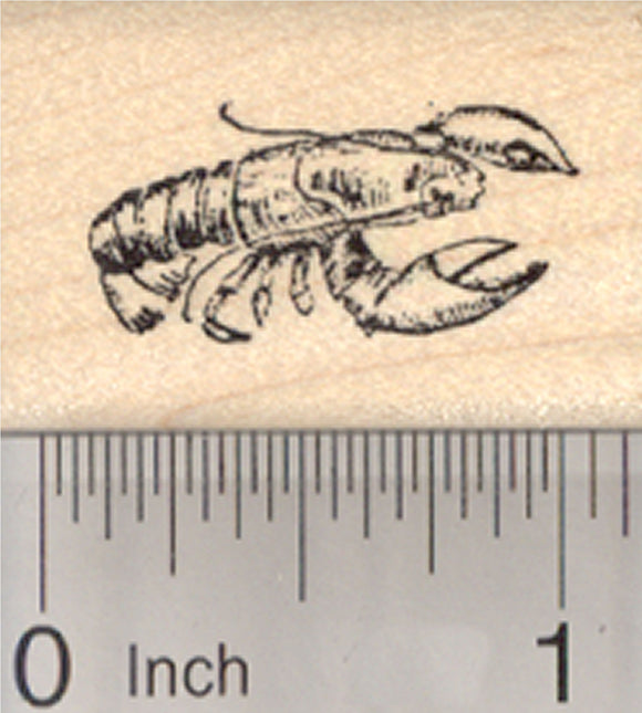 Lobster Rubber Stamp, Crustaceans, Seafood, Clawed, Small