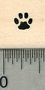 Small Paw Print Rubber Stamp, Cat, Dog, Pet, Quarter Inch Sized .25"