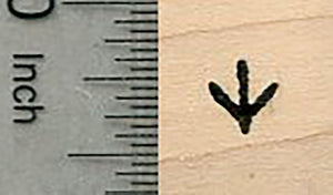 Tiny Chicken Track Rubber Stamp, Quarter Inch Size .25"