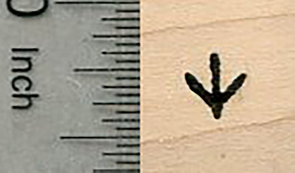 Tiny Chicken Track Rubber Stamp, Quarter Inch Size .25