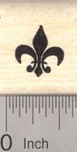 Fleur De Lis Rubber Stamp, French Iris Flower, Symbol of France, Small