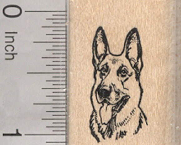 German Shepherd Dog Rubber Stamp, Small