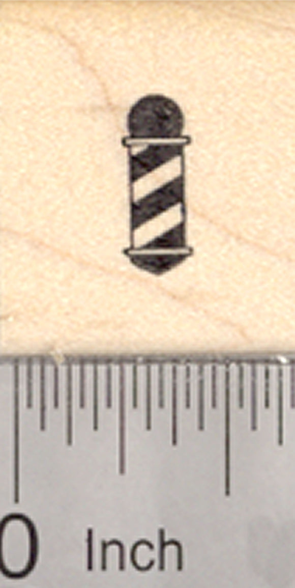 Tiny Barber Pole Rubber Stamp