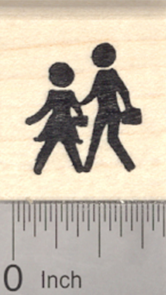 Symbol for Man and Woman Rubber Stamp, Small