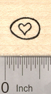 Tiny Easter Egg Rubber Stamp, with Heart Decoration, Valentine