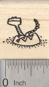 Cute Rattlesnake Rubber Stamp, small coiled snake