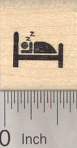 Tiny Sleep Rubber Stamp, .5 inch long, Keep a Sleep Log