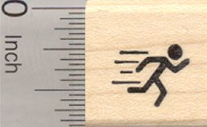 Tiny Running Rubber Stamp, .5 inch tall, Mark your Calendar, Activity Log