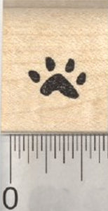 Mouse Paw Print Rubber Stamp, Four Toes, Front Foot