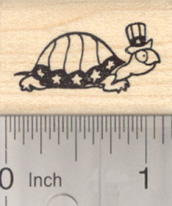 4th of July Turtle Rubber Stamp, Patriotic Tortoise