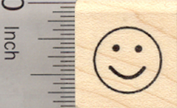 Smile Rubber Stamp, .5 inch Happy Face, emoji