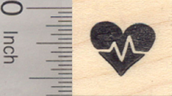 Tiny Cardio Rubber Stamp, Great for Fitness Log., .5 inch Width