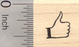 Small Thumbs Up Rubber Stamp, .5 inch Tall