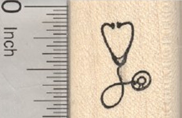Tiny Stethoscope Rubber Stamp, Get Well, Medical Doctor Tool