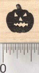 Tiny Jack O Lantern Rubber Stamp, Halloween Pumpkin