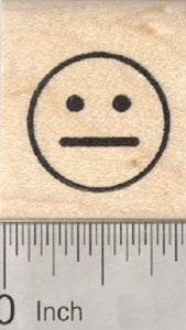 Neutral Face Emoji Rubber Stamp .75 inch Size