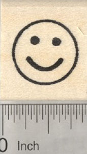Smiley Face Emoji Rubber Stamp, .75 inch Size