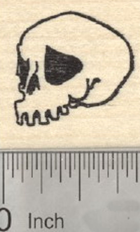 Halloween Skull Rubber Stamp