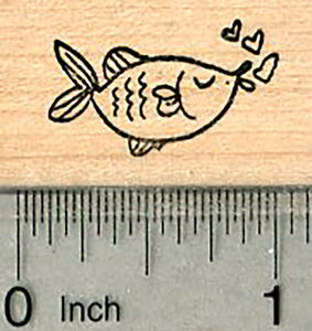 Valentine's Day Fish Rubber Stamp