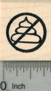No Poop Emoji Rubber Stamp, Symbol
