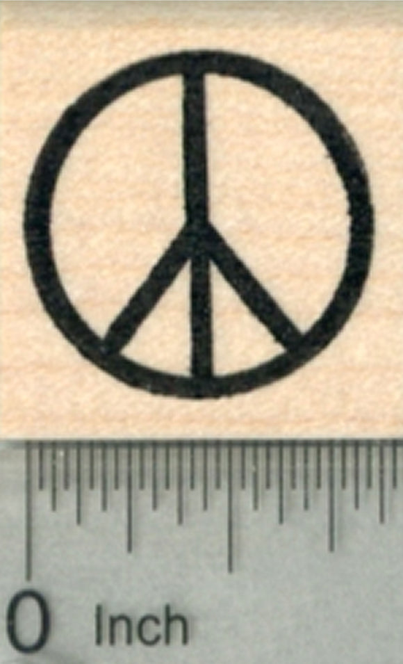Peace Symbol Rubber Stamp