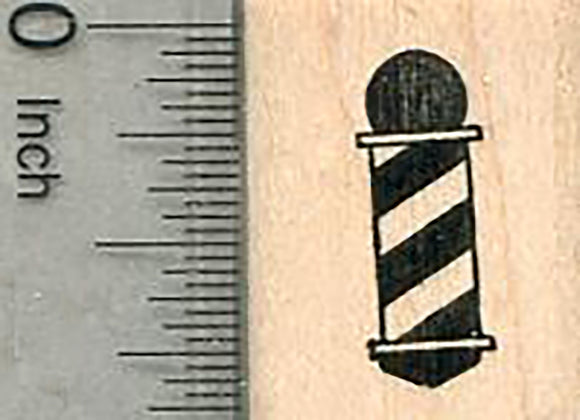 Barber Pole Rubber Stamp, Small
